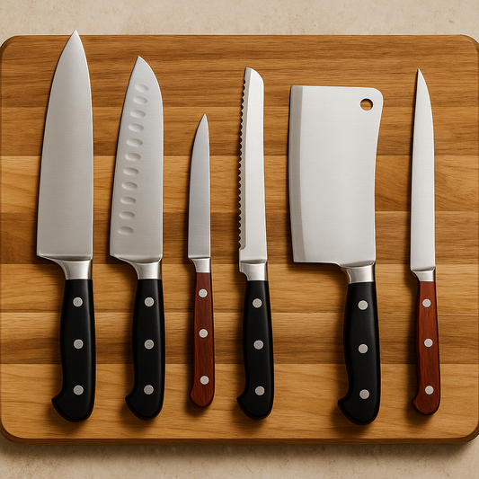 6 common kitchen blade types.