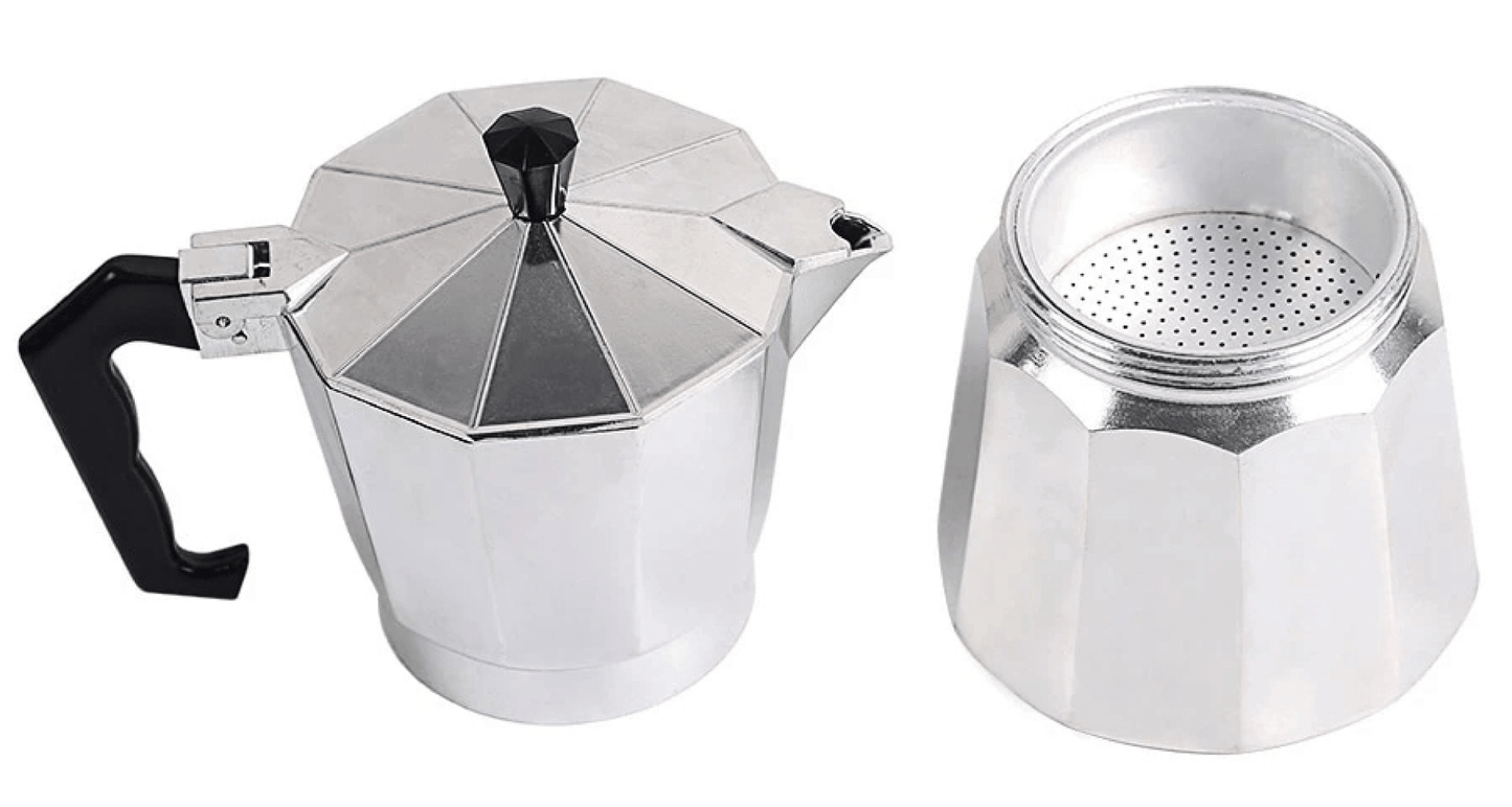 Classic Aluminum Espresso Maker: Stovetop Moka Pot - 4 Sizes! - Pantryjoy