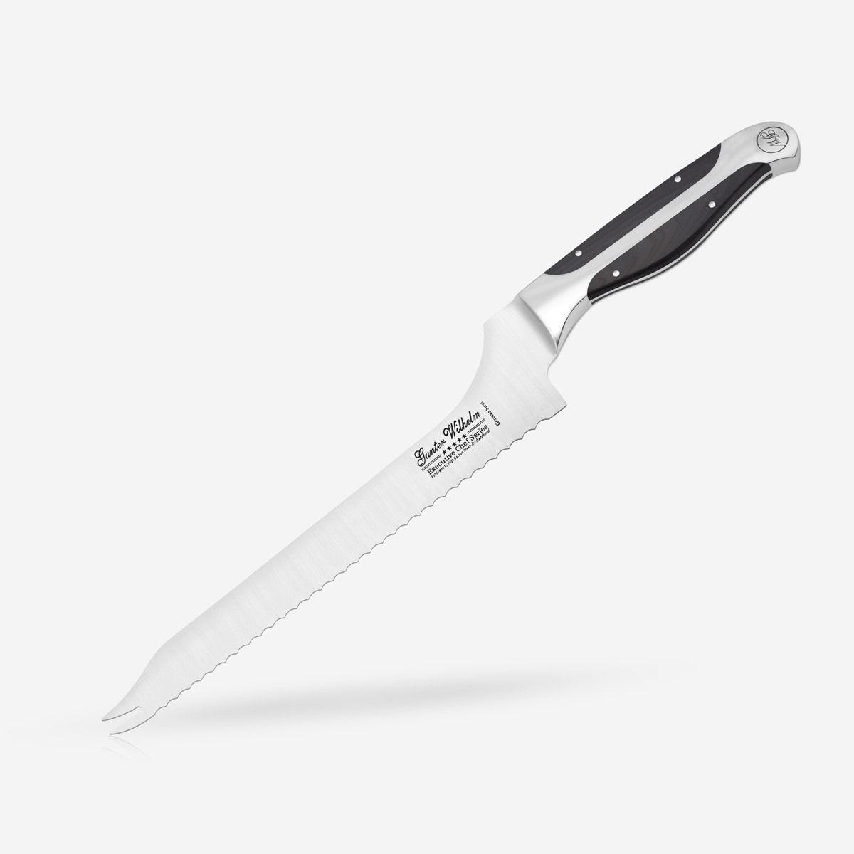 Gunter Wilhelm Thunder 9.5 Inch Offset Bread Knife, Black ABS SKU: '2018 - Pantryjoy