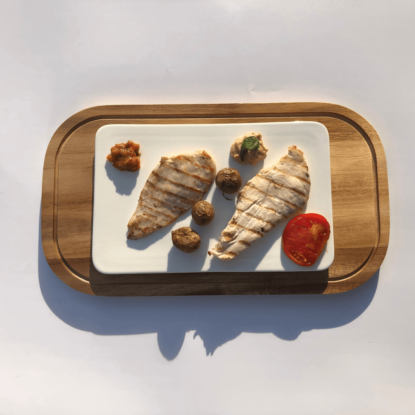 Zavis Green Acacia Wood Serving Rounded Cutting Board With Juice Groove 12" X 8" | Dishwasher Safe - Pantryjoy