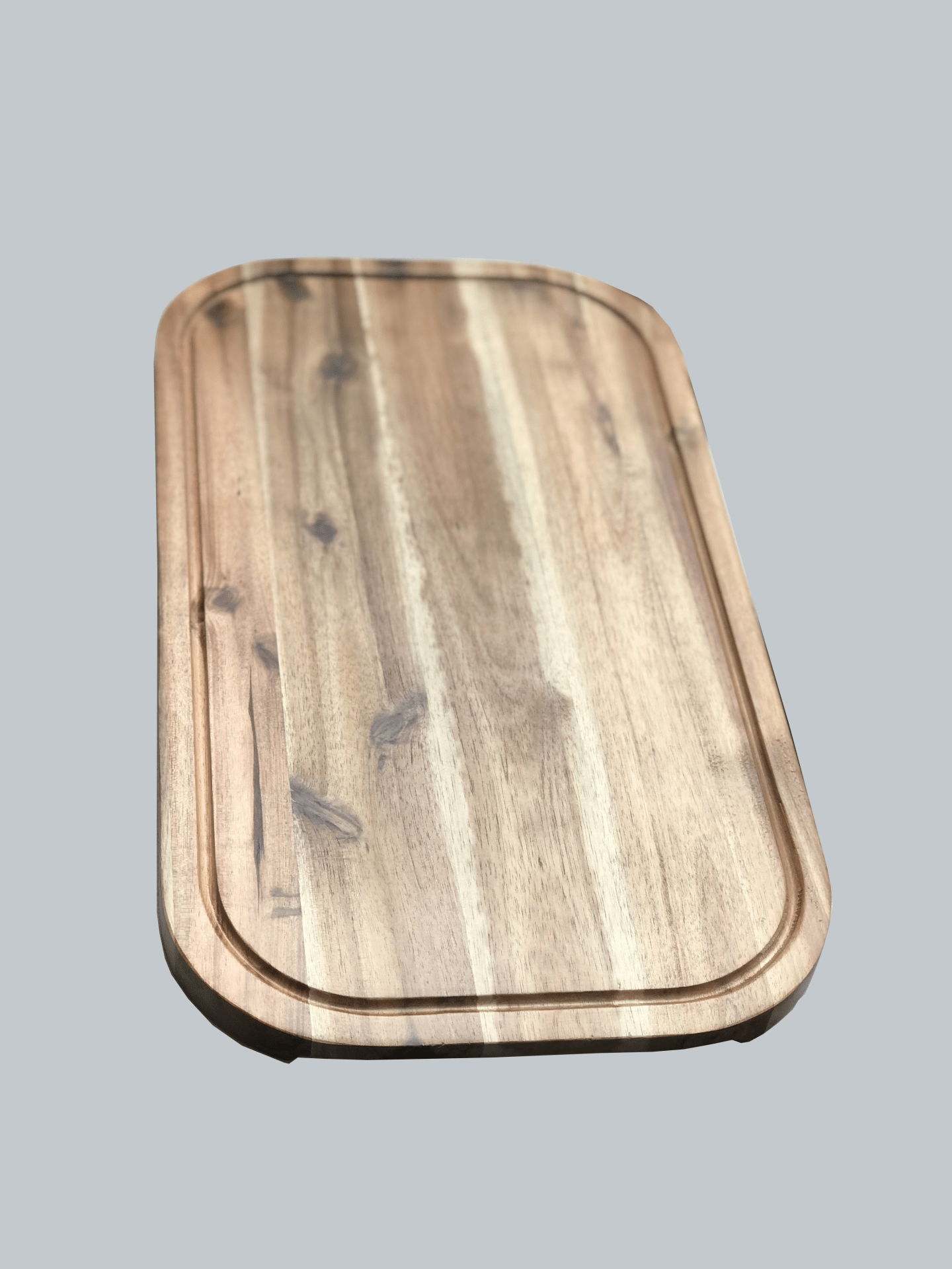 Zavis Green Acacia Wood Serving Rounded Cutting Board With Juice Groove 12" X 8" | Dishwasher Safe - Pantryjoy