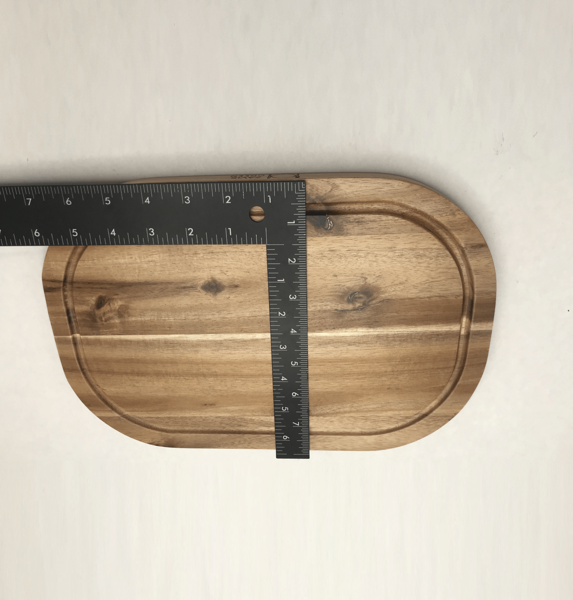 Zavis Green Acacia Wood Serving Rounded Cutting Board With Juice Groove 12" X 8" | Dishwasher Safe - Pantryjoy