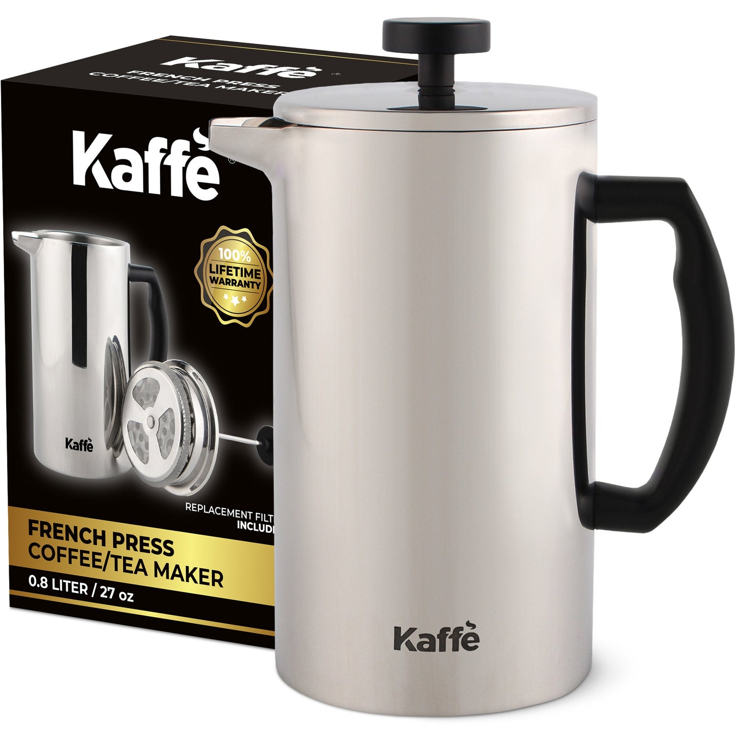 Kaffe KF1020 Stainless Steel French Press