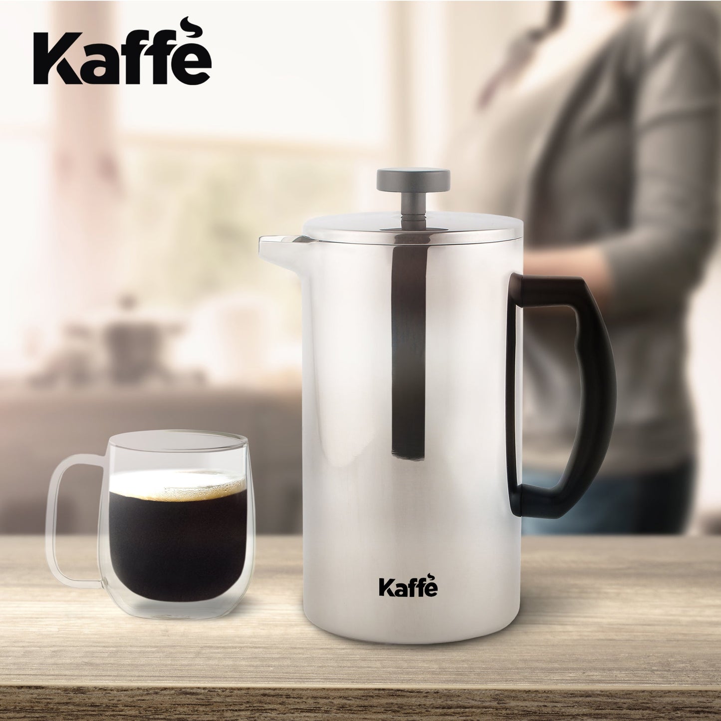 Kaffe KF1020 Stainless Steel French Press