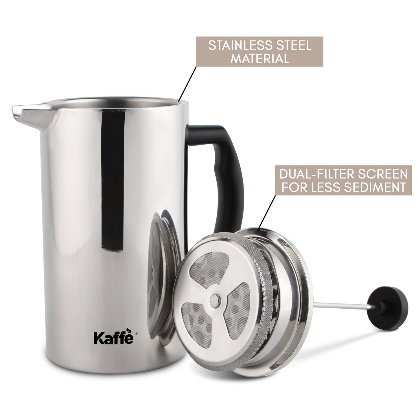 Kaffe KF1020 Stainless Steel French Press
